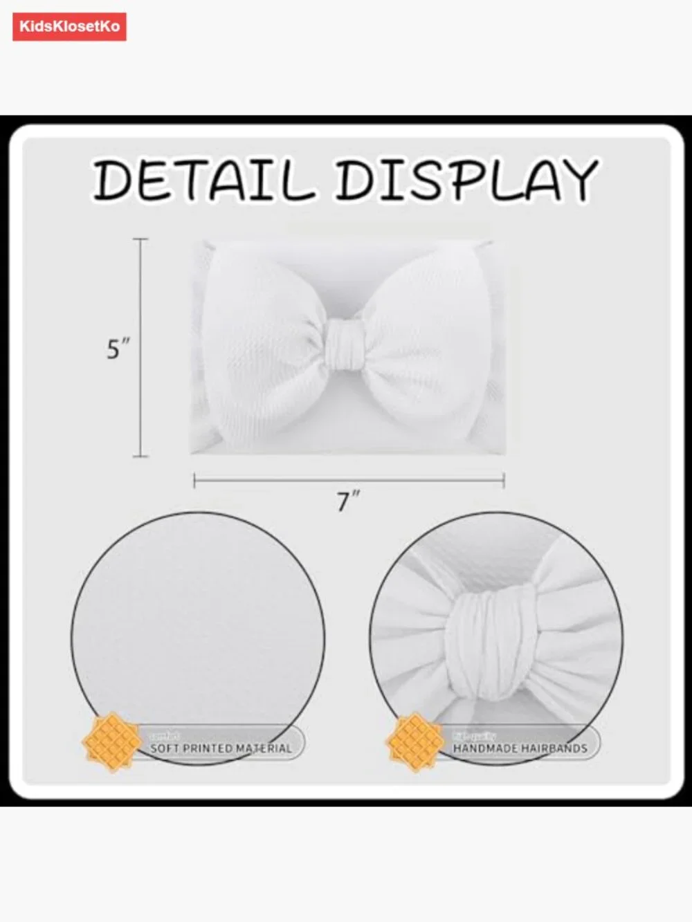 Big Bows Hairband for Baby Girls 2 Pack Soft Stretchy Headbands